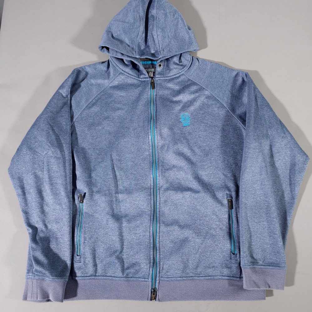 Peter Millar Crown Sport Hoodie Mens XL Blue Full Zip Performance MF17EK75